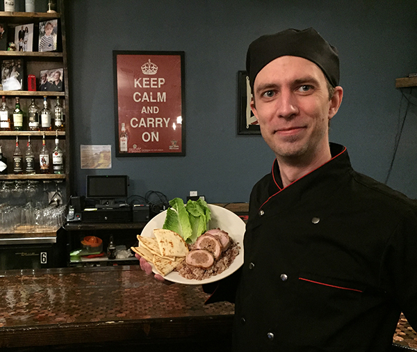 Student Michael Choronzy, chef at the Duke & Dagger in Menomonie, made a Korean-style pork dish when he competed in the finals of the Wisconsin Pork Association competition.
