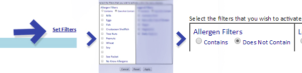 Online Menu Allergen Filter 