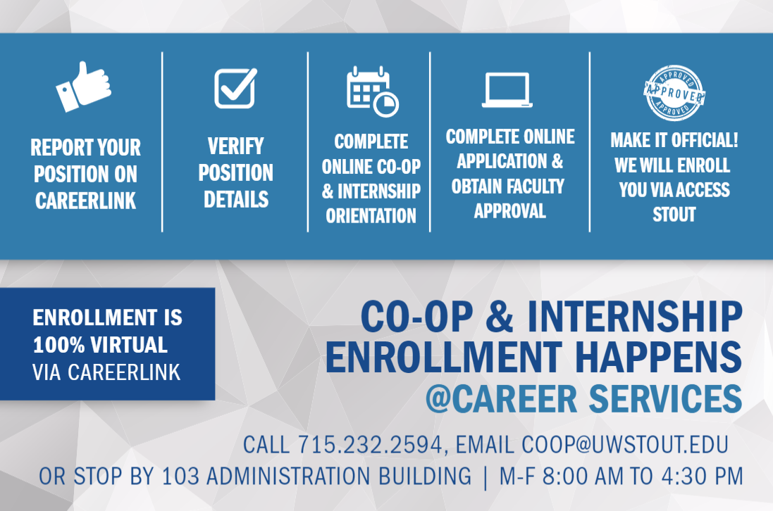 Co-op & Internship Enrollment graphic