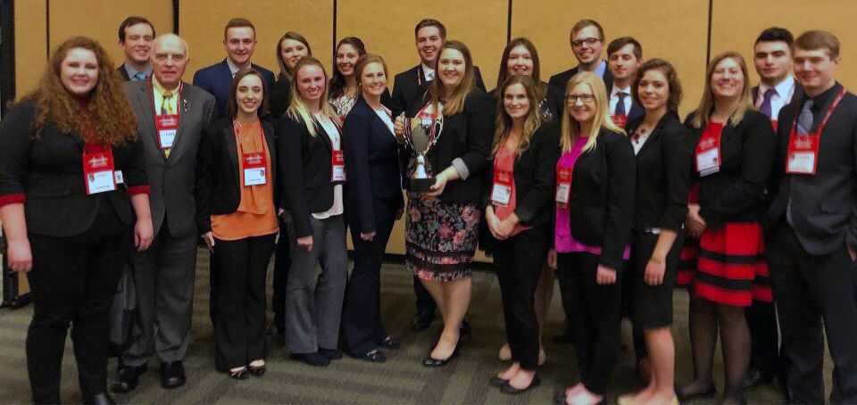 Members of UW-Stout chapter of the Club Managers Association of America who won the Chapter of the Year. Contributed photo.