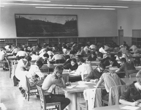 Crowded Reading Room in the Library