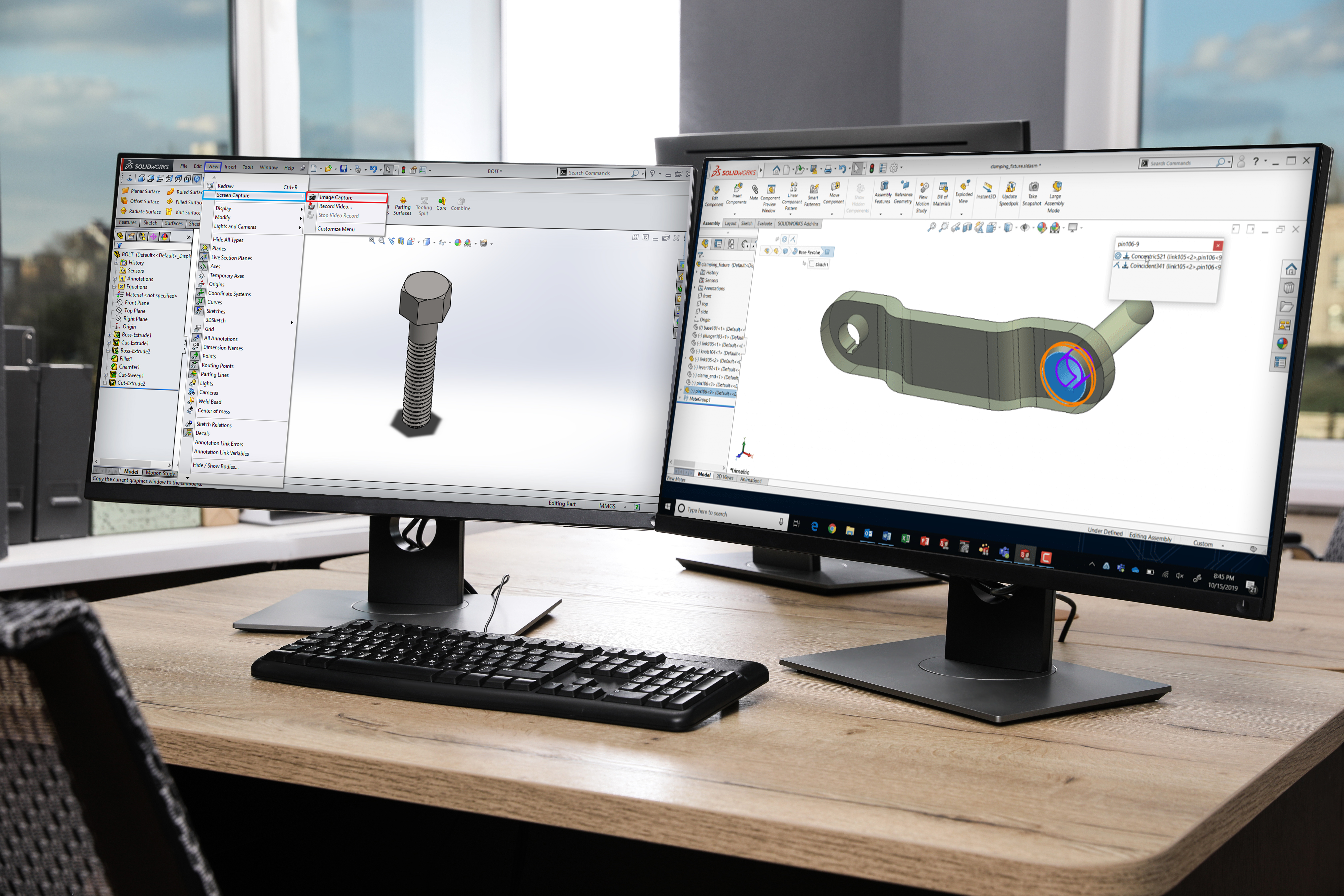 Solidworks software on a computer.