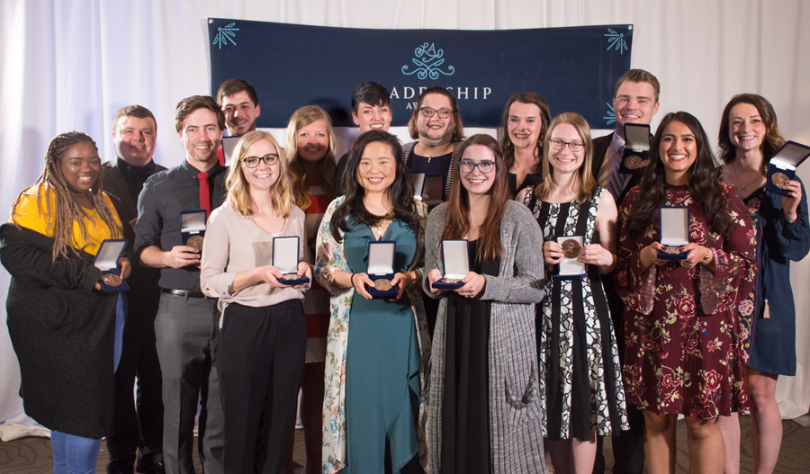 UW-Stout’s Samuel E. Wood Medallion Award winners for 2018.