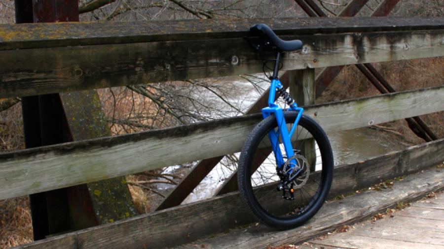 A unicycle, Grizzly, designed by industrial design student Jessica Kreitz.