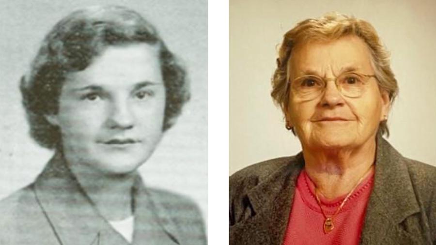 Carol Miller in her senior year at UW-Stout and a more recent portrait.