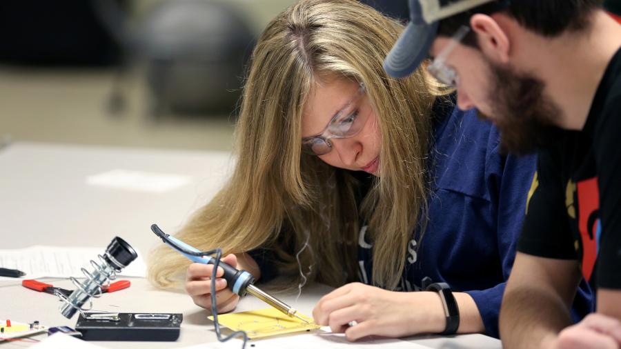 Technology education students work on a project at UW-Stout.