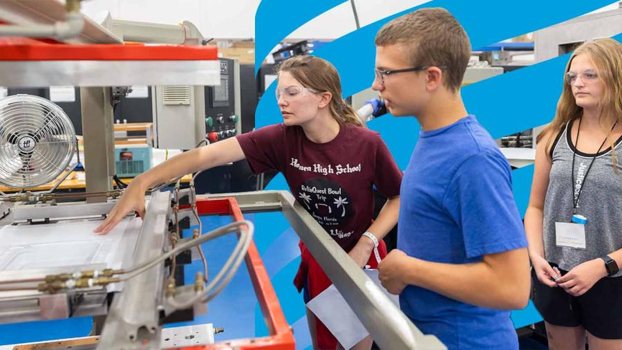 High school students operate various equipment and machinery to bring their imagination to life in UW-Stout's Summer STEAM Experience.