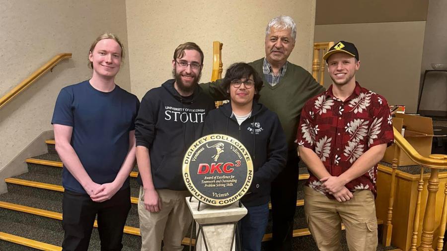 The AI Student Club and their first place trophy at the Digikey competition