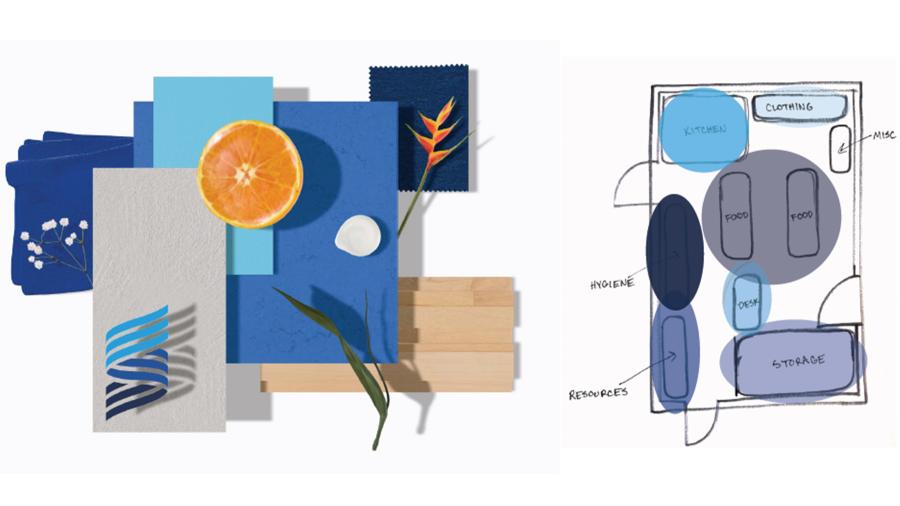 Klaire Johnson and Emma Walstra's design layout for the pantry