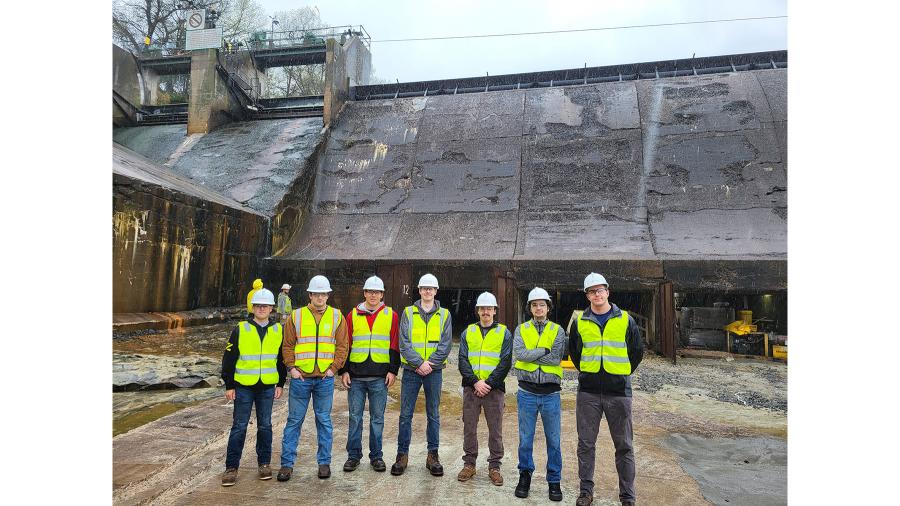Construction management students at Xcel Energy's Cedar Halls Hydro Dam