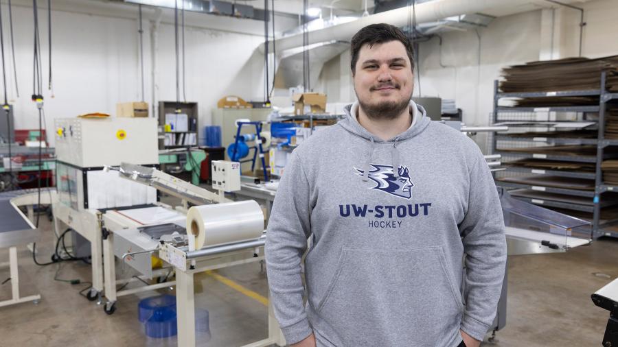 Man standing in university lab