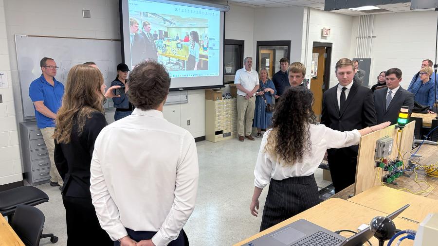 Students making presentation