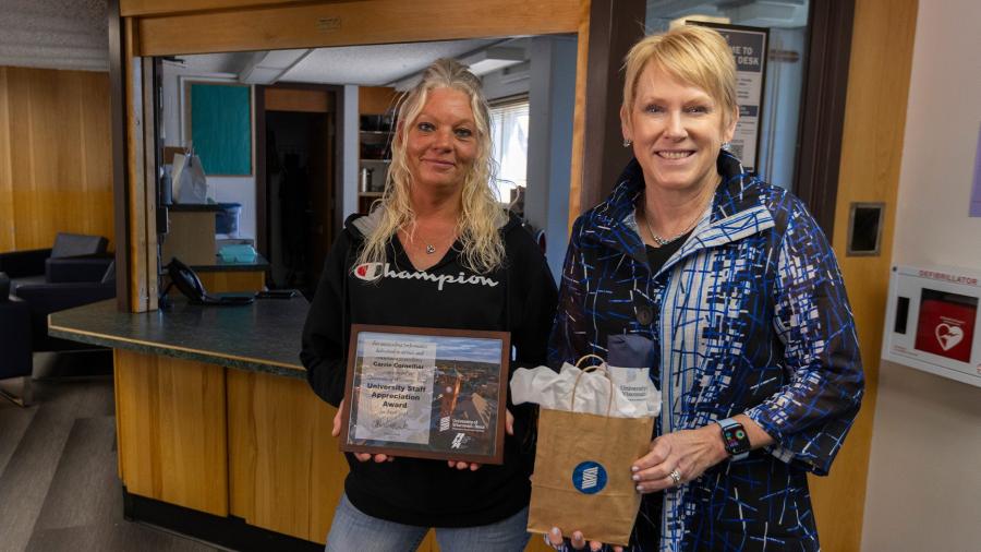 Carrie Cornellier and Chancellor Katherine Frank