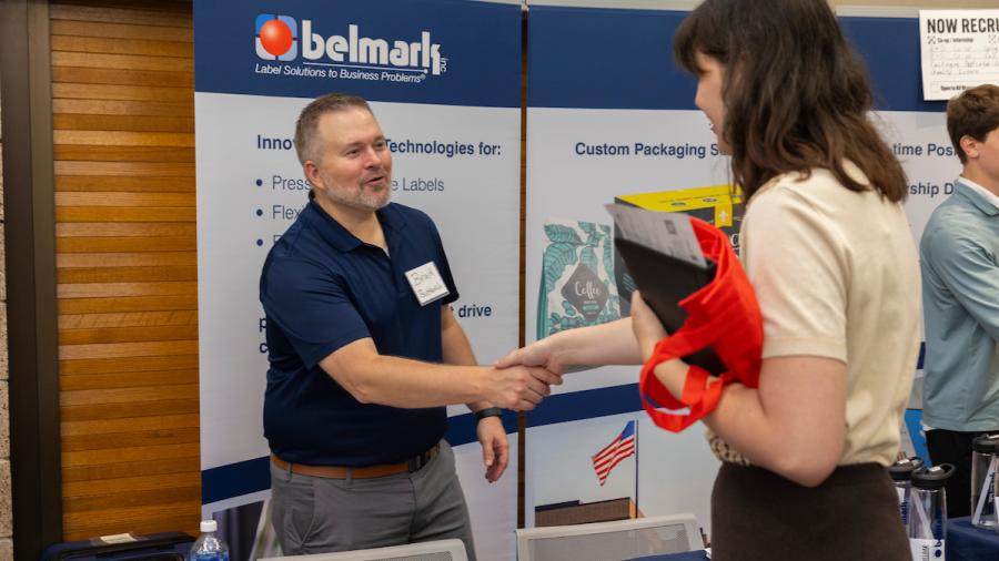 Students meet with recruiters at the biannual Career Conference
