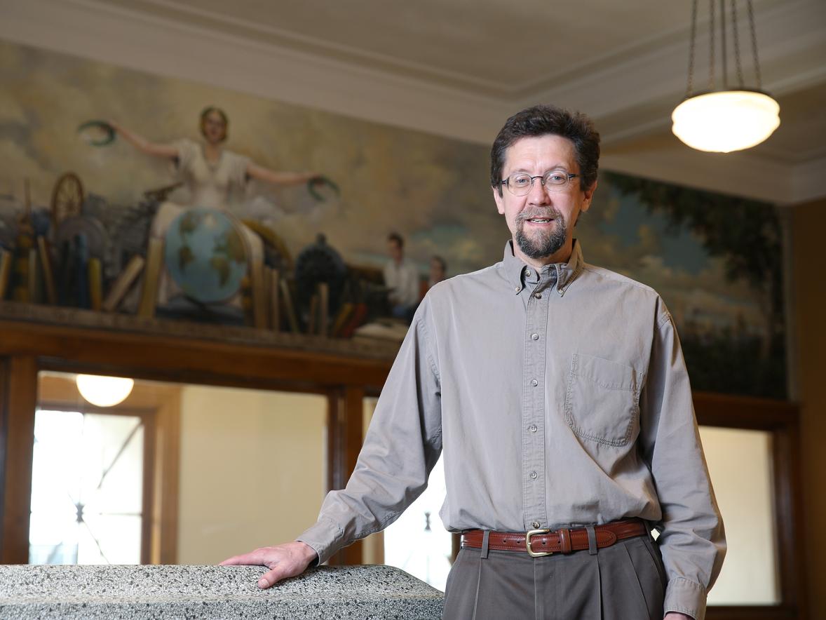 Tim Shiell in Harvey Hall.