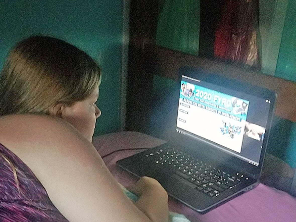Sarah Korte attend virtual first-year registration and orientation