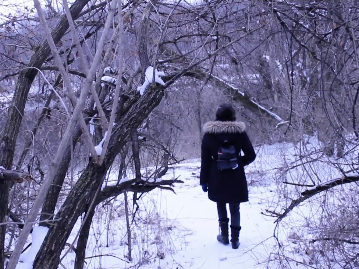 A scene from the short film “Inbox” by UW-Stout student Kyra Shepherd that is part of the Red Cedar Film Festival.