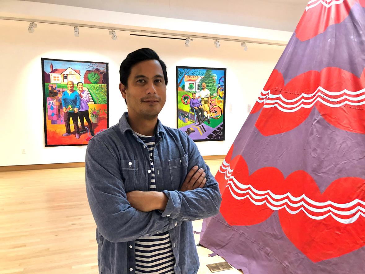 Artist Witt Siasoco, of Minneapolis, has curated the art exhibit To Hold the Land at UW-Stout’s Furlong Gallery.
