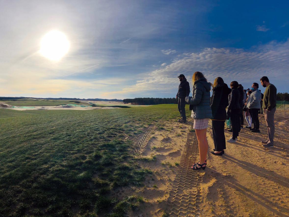 UW-Stout students toured the site of the Lido course that is under construction at Sand Valley Golf Resort in Nekoosa.
