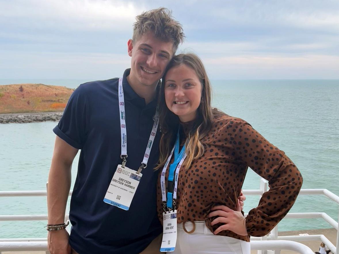 UW-Stout packaging students Greyson Hammer and Anna Kent were on winning teams during the Amazing Race at the international Pack Expo in Chicago.