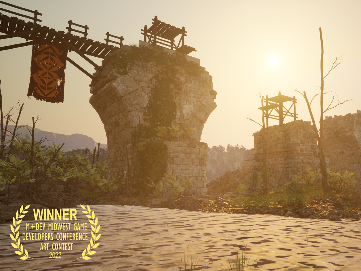The digital art “After Arcadia” created by UW-Stout Professor Andrew Williams won the juried art contest at the M+DEV Midwest Game Developers conference in Madison.