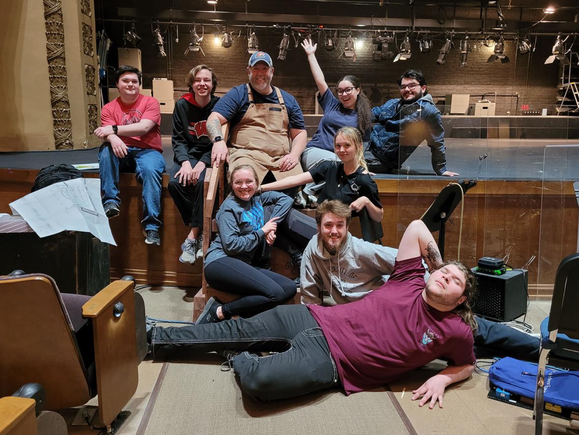 Director Audric Buhr, with cast and crew members of Be More Chill
