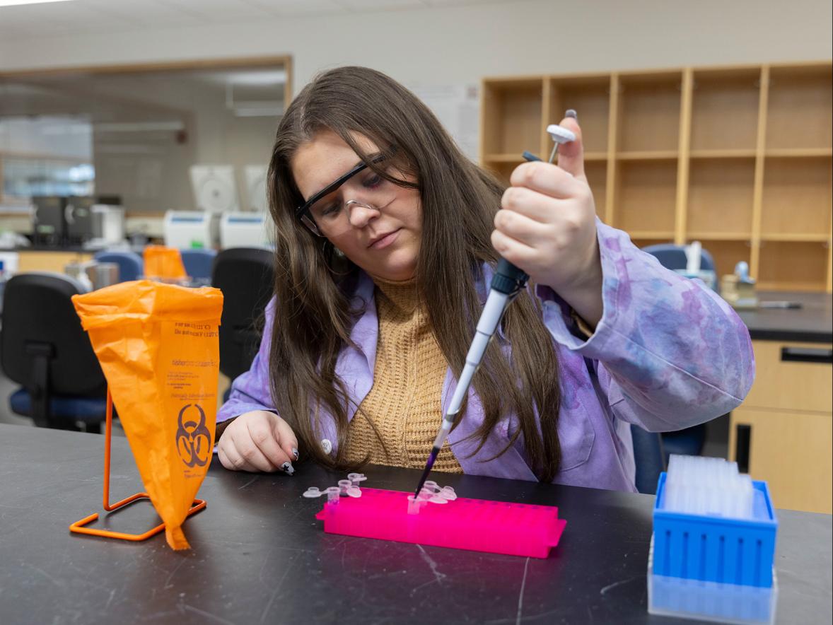 Ava Cinealis, a senior at UW-Stout in applied biochemistry and molecular biology, will present “Protein Structures of Prion Disease” on March 6 at the Capitol during Research in the Rotunda.