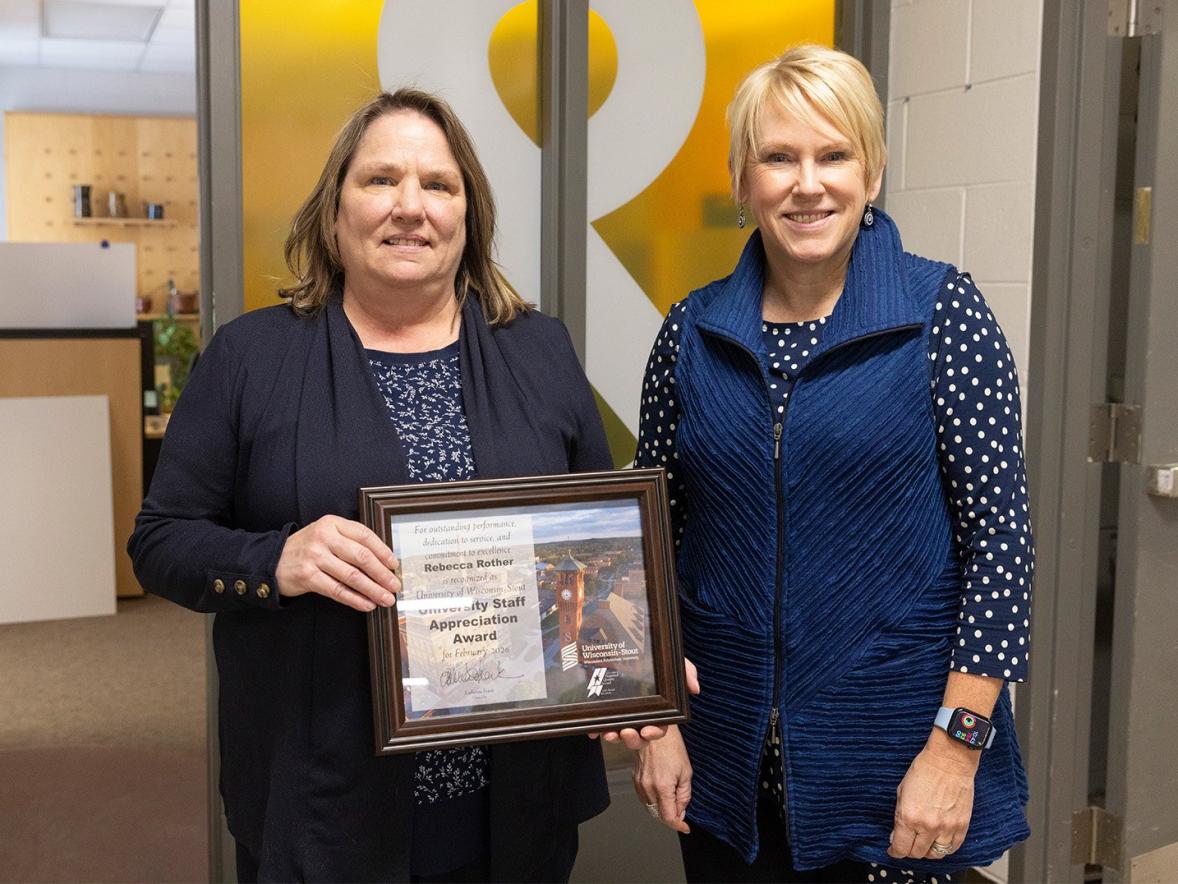 Rebecca Rother and Chancellor Katherine Frank