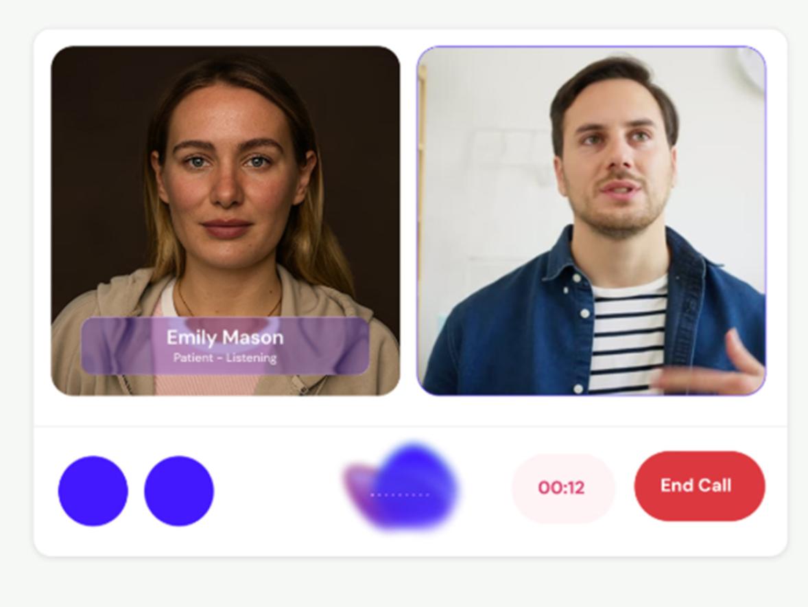 SimCare counselor and an AI-simulated patient
