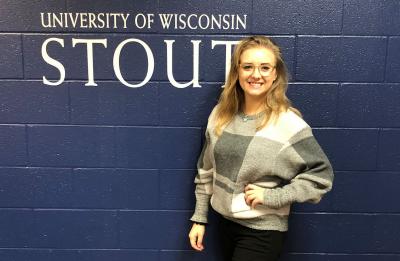 HRTM student and Admissions tour guide Samantha Ziwicki in the Admissions office.