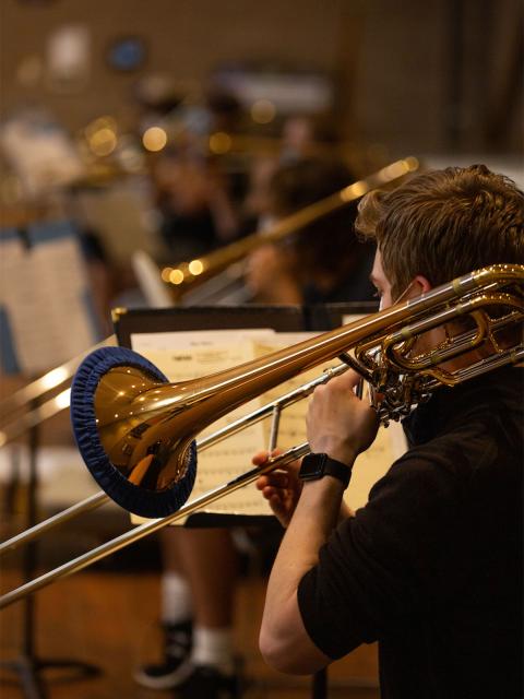 The Jazz Orchestra practices before a performance