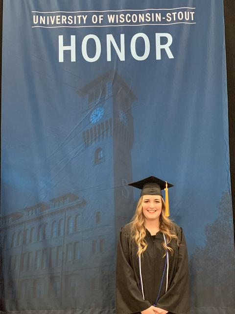 Woman in cap and gown